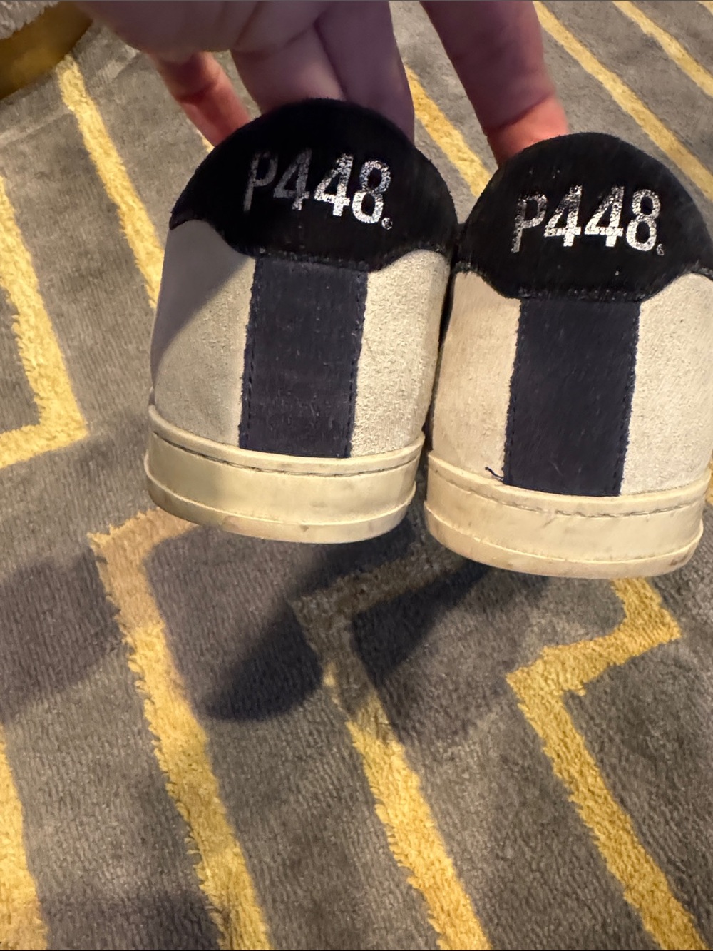 P448 John sneakers black side vented panels light grey suede toe caps/trim. 41 - Picture 3 of 8